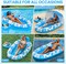 3-in-1 Pool Float for Adults with Canopy & Cup Holder, Extra Large Inflatable Pool Lounger Floats, Heavy Duty Adult Rafts Floaties for Swimming Pool, Lake, Beach, Water Pool Party